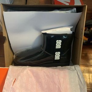 UGG mini black rain boots.
